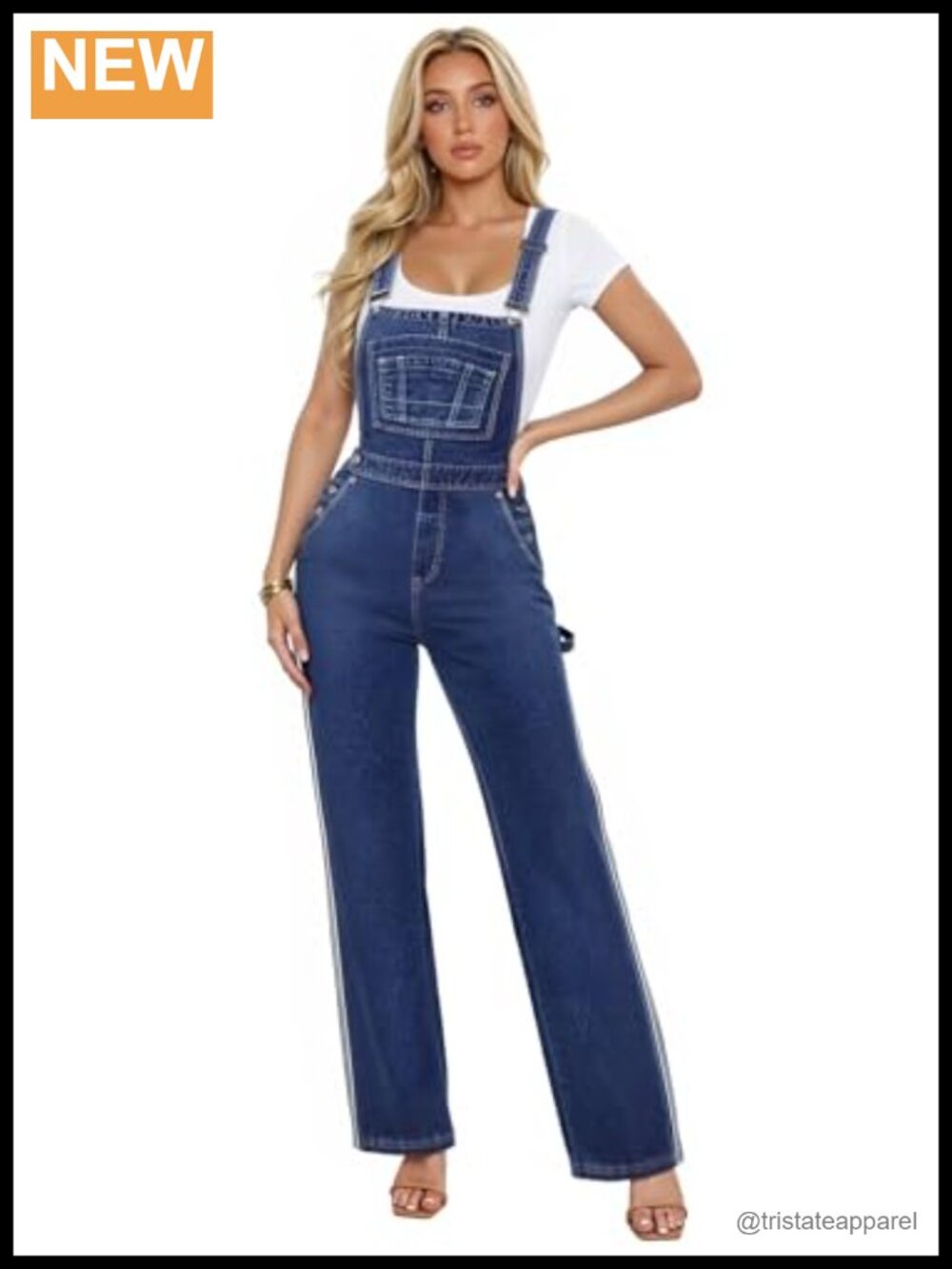 Denim Jumpsuit Overalls Stretch High Waist One-Piece Casual